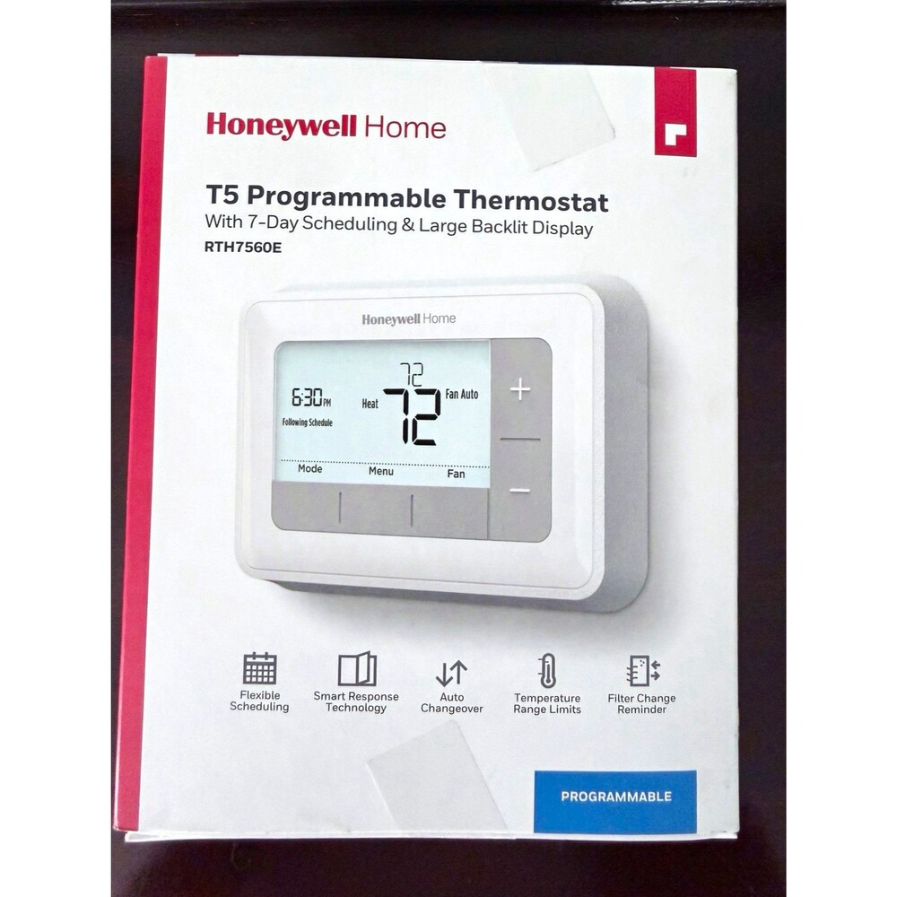 Honeywell Home T5 Programmable Thermostat Wi-Fi 7-Day RTH7560E 2H/2C